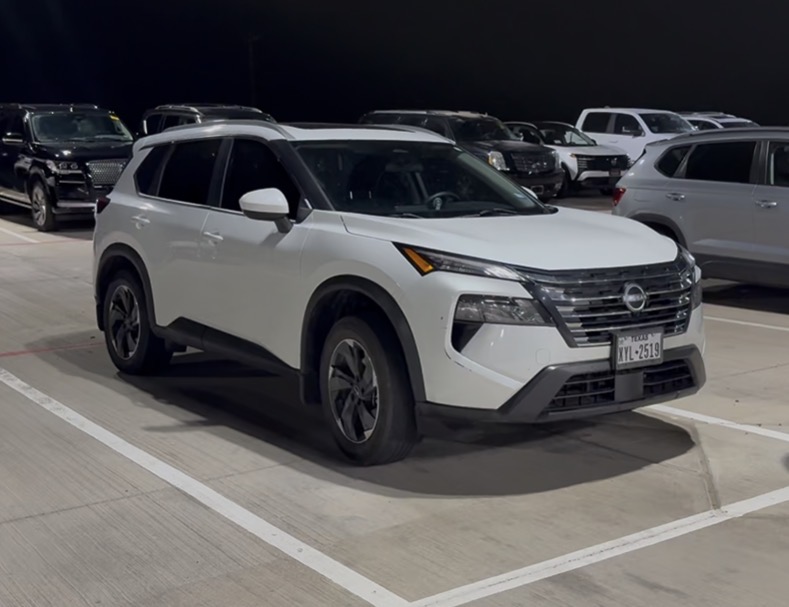 White 2024 Nissan Rogue SV Premium SUV available to rent in Granbury and Glen Rose, TX